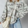 Dearlove Multicolour Retro Camouflage Print Exposed Seam Patchwork Drop Shoulder Sweatshirt