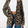 Brown Leopard Open Casual Cardigan