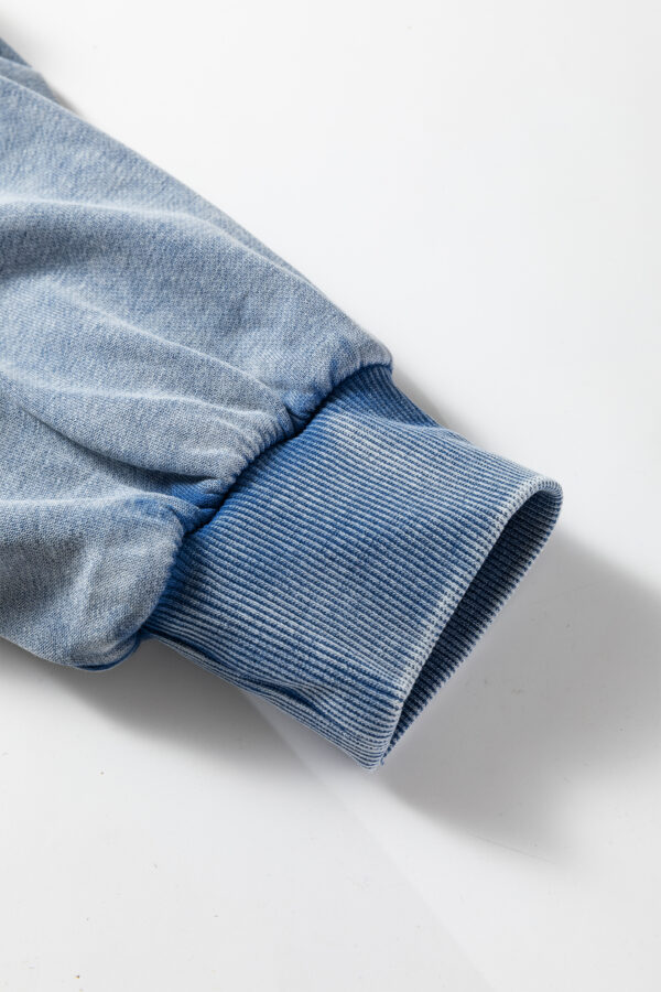 Ashleigh Blue Half Zip Kangaroo Pocket Mineral Wash Baggy Hoodie