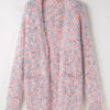 Yellow Multicolor Confetti Open Front Knit Cardigan