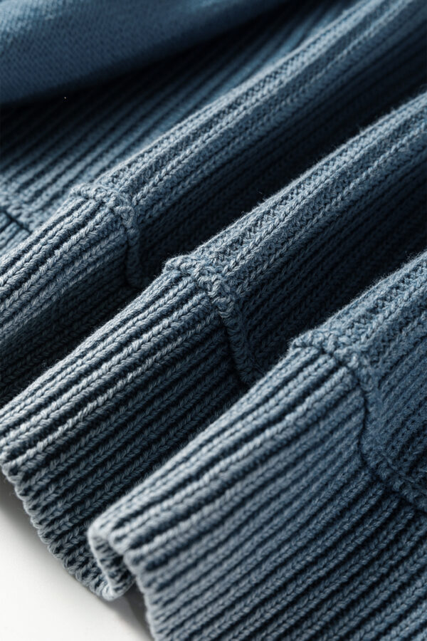 Evergreen Mineral Wash Exposed Seam Patchwork Knit Open Sweater Cardigan