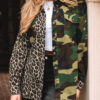 Brown Leopard Camo Patchwork Oversize Shacket