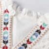 White Geometric Embroidery Hollow Out Blouse