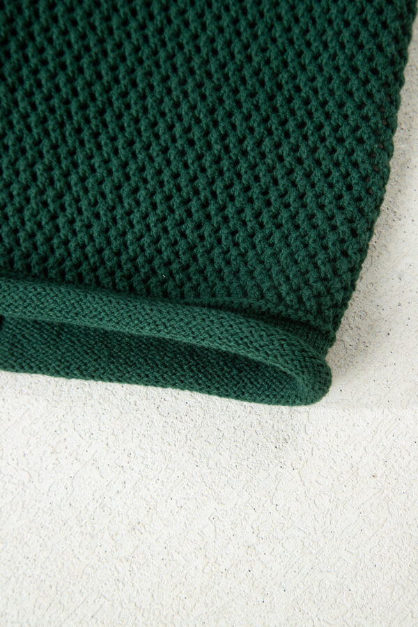 Blackish Green Plus Size Golden Accent Buttons Short Sweater Cardigan