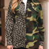 Brown Leopard Camo Patchwork Oversize Shacket