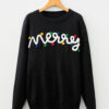 Black Merry Colorful Dot Detail Christmas Drop Shoulder Sweater
