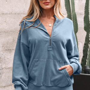 93425869-82ec97e4ee939cdf.jpg Ashleigh Blue Half Zip Kangaroo Pocket Mineral Wash Baggy Hoodie