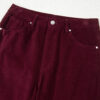 Burgundy Corduroy Solid Color High Waist Wide Leg Pants