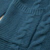 Peacock Blue Cable Knit Button Front Pocketed Baggy Cardigan