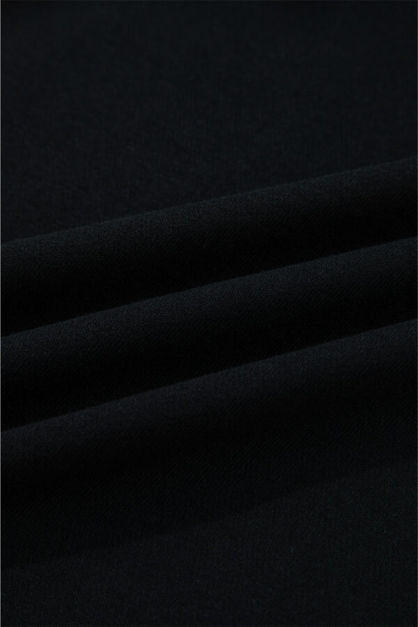 Black Varsity Baseball Bow Graphic Striped Sleeve Baggy Sweatshirt