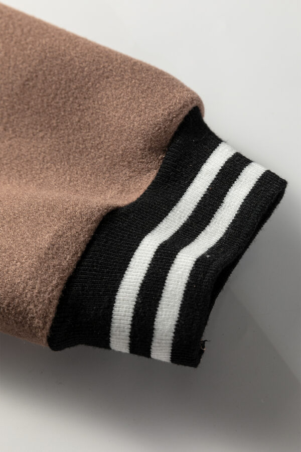 Dark Khaki Contrast Cuffed Drop Shoulder Zip up Tunic Hoodie