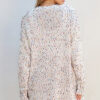 White Confetti Rib Knit Long Sleeve Cardigan