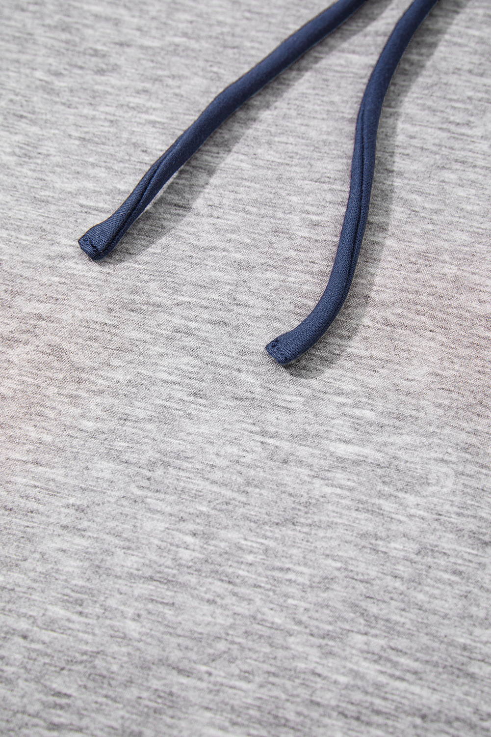 Light Grey Color Block Patchwork V Neck Drawstring Hoodie - Image 7