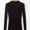 Black Ribbed Knit Collared Slim Fit Sweater Cardigan