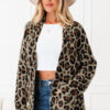 Brown Leopard Open Casual Cardigan