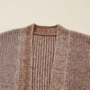 Straw Yellow Solid Open Knit Cardigan with Pockets