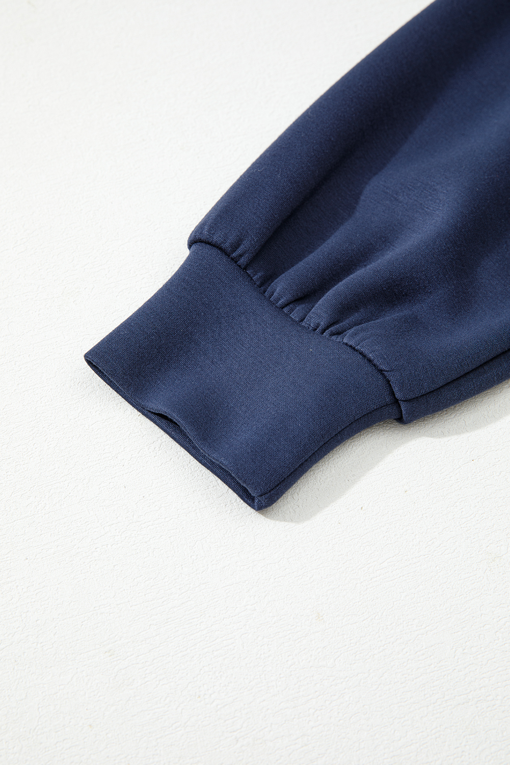 Light Grey Color Block Patchwork V Neck Drawstring Hoodie - Image 6