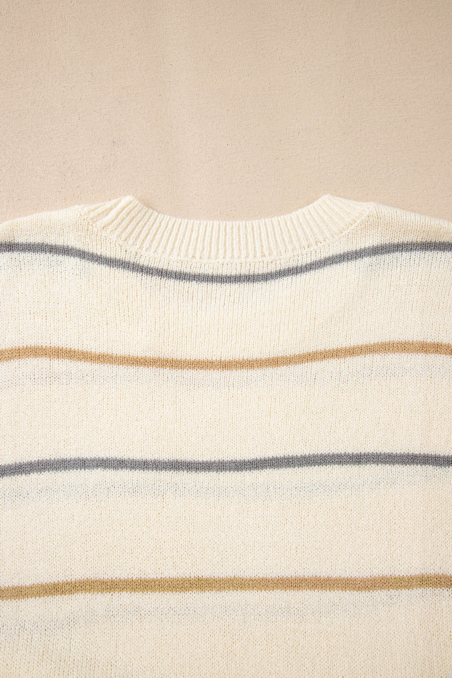 Multicolour Striped Print Drop Shoulder Shift Sweater Mini Dress - Image 8