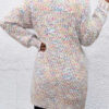 Yellow Multicolor Confetti Open Front Knit Cardigan