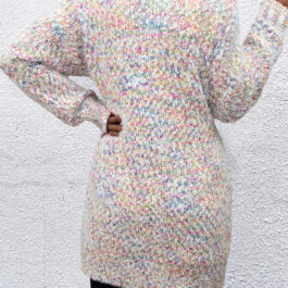 Yellow Multicolor Confetti Open Front Knit Cardigan