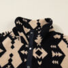 Black Plus Size Western Aztec Pattern Half Button Collared Plush Sweatshirt