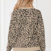 Black Leopard Drop Shoulder Chunky Knitted Cardigan Sweater