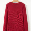 Racing Red Merry Colorful Dot Detail Christmas Drop Shoulder Sweater