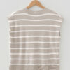 Parchment Side Slits Crewneck Short Sleeve Sweater Tee