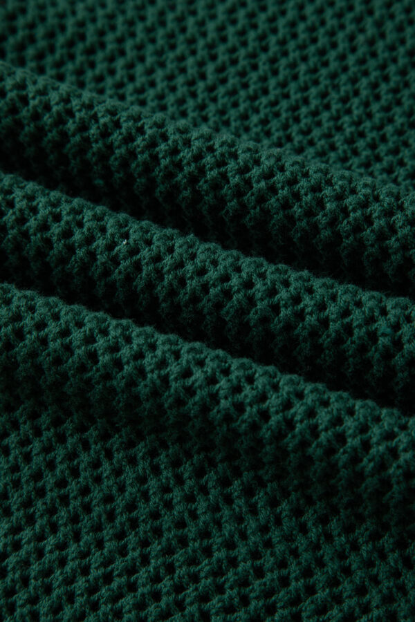 Blackish Green Plus Size Golden Accent Buttons Short Sweater Cardigan