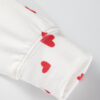 Fiery Red Tiny Hearts Printed Long Sleeve Top Drawstring Lounge Pant Set