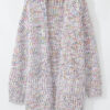 Yellow Multicolor Confetti Open Front Knit Cardigan