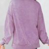 Orchid Bouquet Mineral Wash Big Bow Patchwork Pullover Sweatshirt