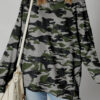 Dearlove Multicolour Retro Camouflage Print Exposed Seam Patchwork Drop Shoulder Sweatshirt