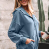 Ashleigh Blue Half Zip Kangaroo Pocket Mineral Wash Baggy Hoodie