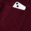 Burgundy Corduroy Solid Color High Waist Wide Leg Pants