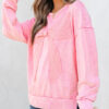 Orchid Bouquet Mineral Wash Big Bow Patchwork Pullover Sweatshirt
