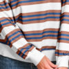 Brown Stripe Crew Neck Drop Shoulder Pullover Sweatshirt