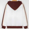 Coffee Color Block Patchwork Athleisure Hooded Sweatshirt