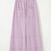 Pink Mineral Wash Exposed Seam Drawstring Elastic Waistband Wide Leg Cargo Pants