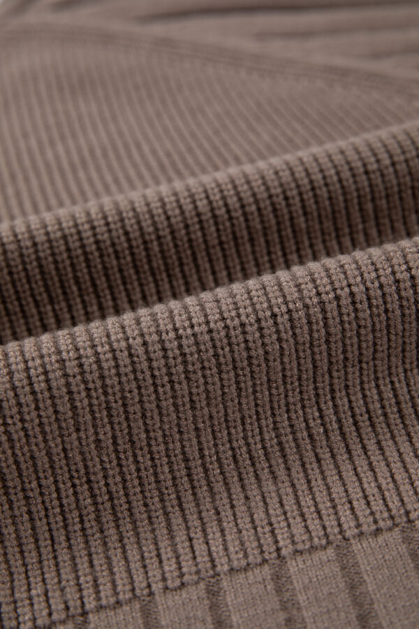 Goat Mixed Texture Knit Button V Neck Sweater Cardigan