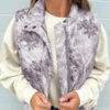 Gray Camo Leaf Print Winter Puffer Vest