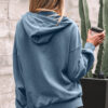 Ashleigh Blue Half Zip Kangaroo Pocket Mineral Wash Baggy Hoodie