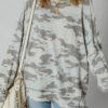Dearlove Multicolour Retro Camouflage Print Exposed Seam Patchwork Drop Shoulder Sweatshirt