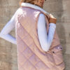 Pink Fleece Lined Quilted Vest Coats