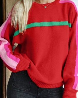 Fiery Red Christmas Holly Festive Holiday Sweater