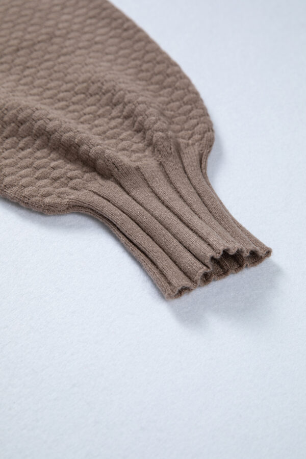 Goat Mixed Texture Knit Button V Neck Sweater Cardigan