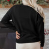 Black Merry Colorful Dot Detail Christmas Drop Shoulder Sweater