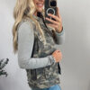 Green Camo Cargo Denim Vest