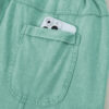 Mint Green Mineral Wash Exposed Seam Drawstring Elastic Waistband Wide Leg Cargo Pants