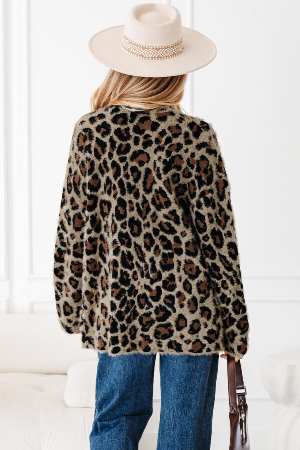 Brown Leopard Open Casual Cardigan